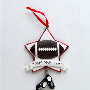 Football With Red Glitter Star with Banner