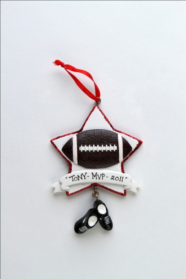 Football With Red Glitter Star with Banner