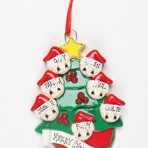 Christmas Tree with Gold Star - Family of 7