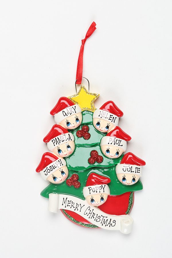 Christmas Tree with Gold Star - Family of 7