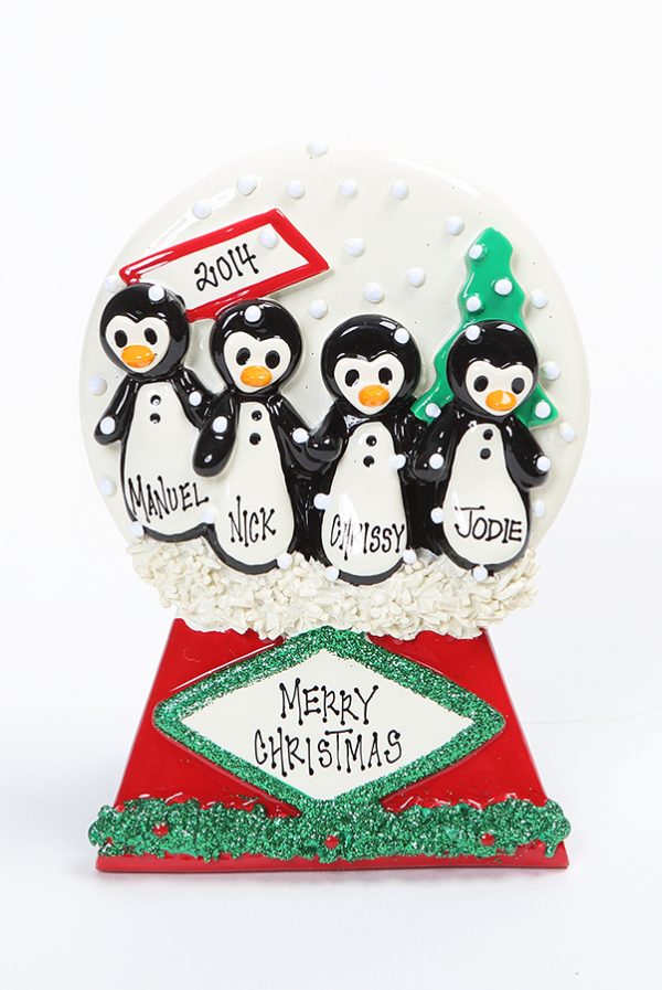Penguin Snow Globe - Family of 4 Tabletop