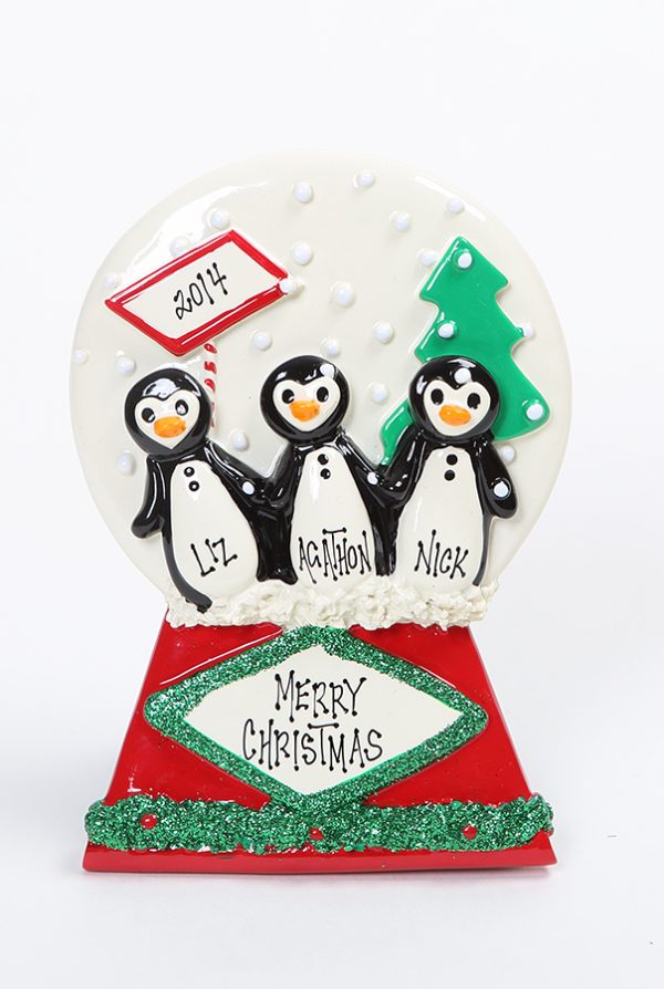 Penguin Snow Globe - Family of 3 Tabletop