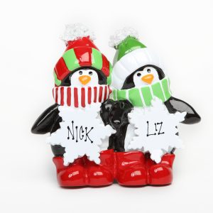 Penguin Snowflakes Tabletop - Couple