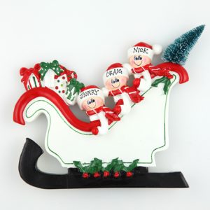 Santa Sleigh Tabletop – Family of 3