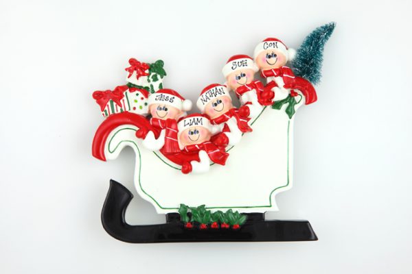 Santa Sleigh Tabletop – Family of 5