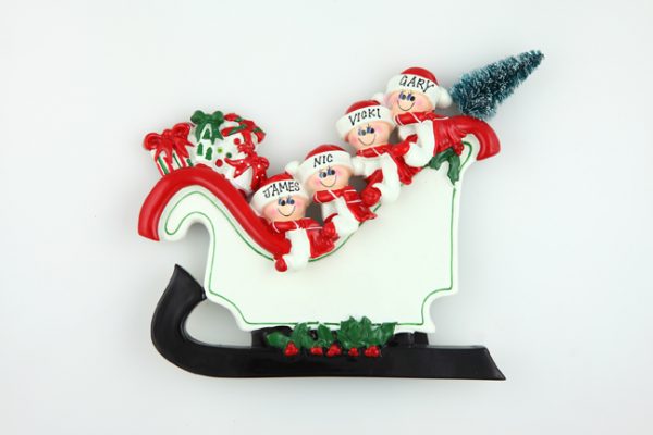 Santa Sleigh Tabletop – Family of 4