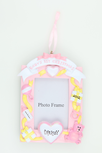 Baby’s 1st Christmas Photo Frame in Baby Pink