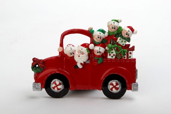 Santa & Mrs Claus Christmas Car Tabletop - Family of 6