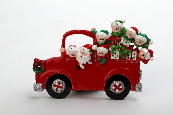 Santa & Mrs Claus Christmas Car Tabletop - Family of 8