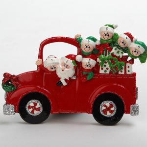 Santa & Mrs Claus Christmas Car Tabletop - Family of 7