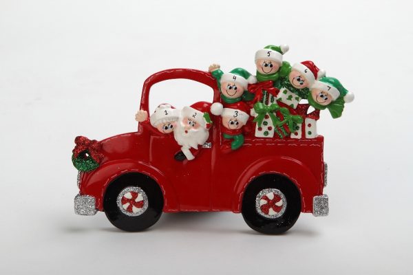 Santa & Mrs Claus Christmas Car Tabletop - Family of 7